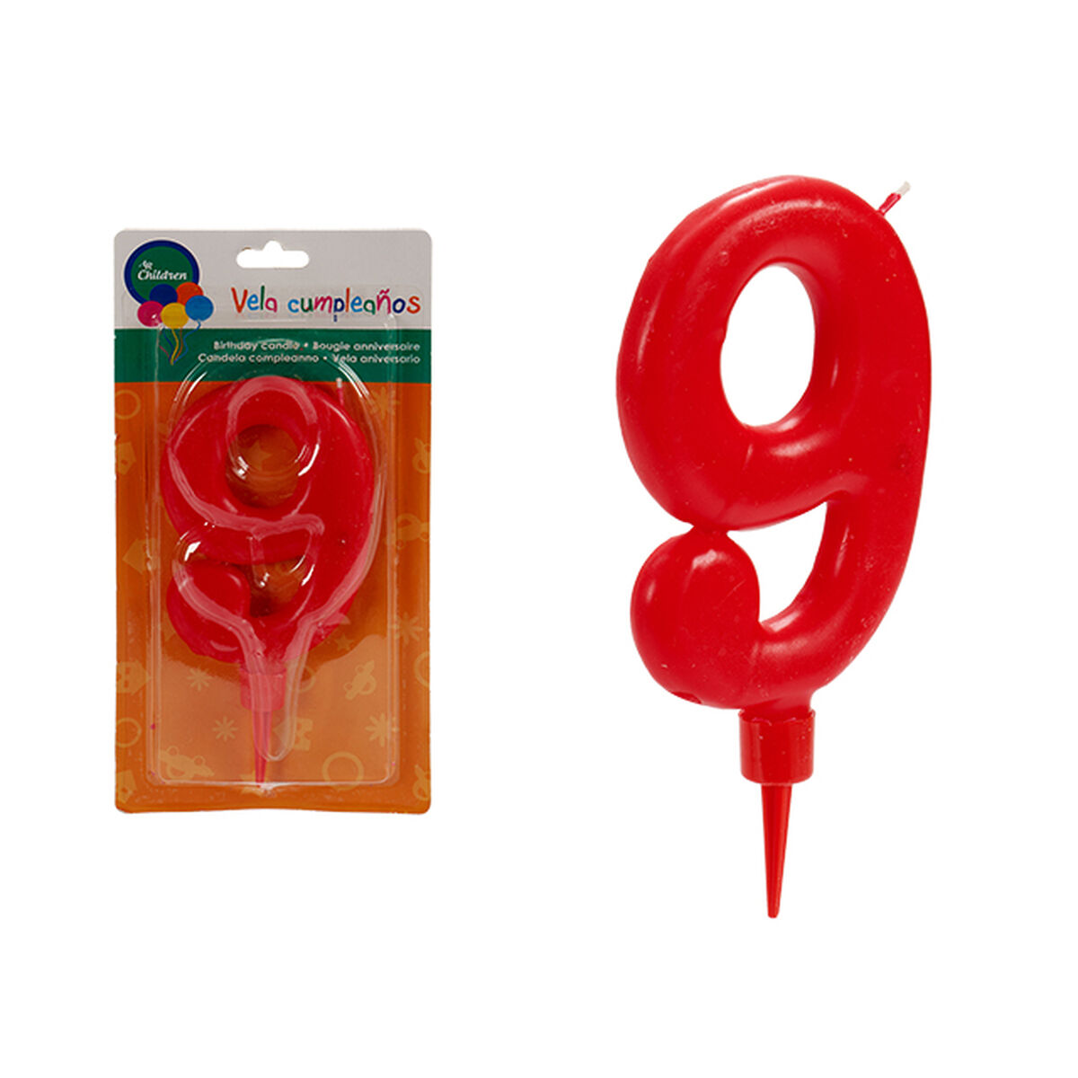 Svijeća Rođendan Crvena Brojevi 9 (12 kom.)